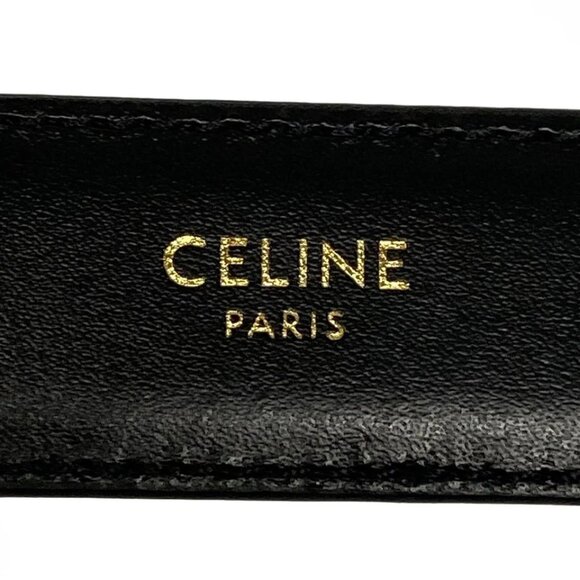 CELINE Medium Triomphe Belt Black Gold Leather Hardware - 783-071825 - Picture 5 of 6